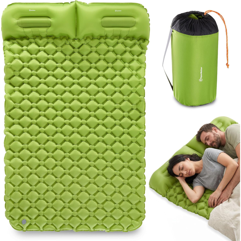 Matelas gonflable 2 places campmat 2 hypermotion ultraléger avec oreillers