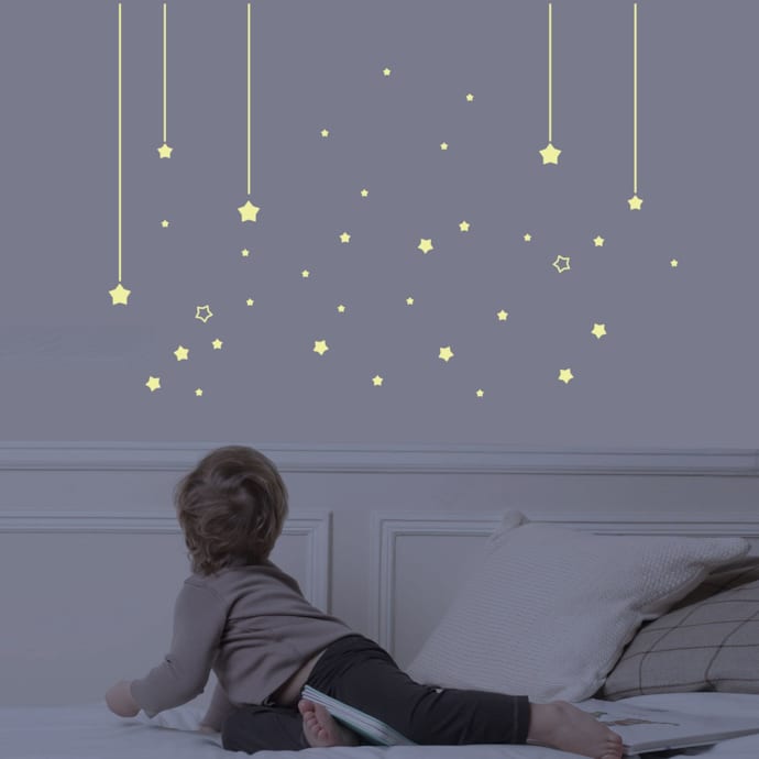 100 Autocollants Muraux Phosphorescents En Forme D'étoile | Pour Chambre D'enfant | Brillent Dans Le Noir | Faciles à Coller - 4