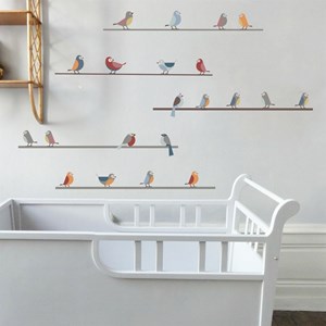 Stickers petits oiseaux sur un fil