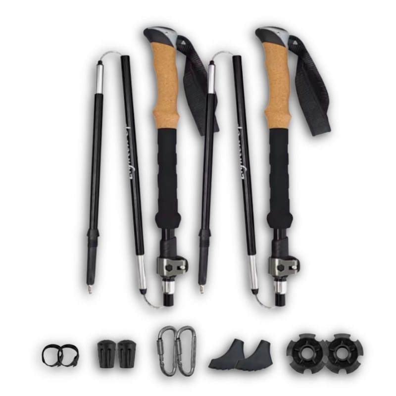 Bâtons de marche nordique en aluminium pliables noir voxor