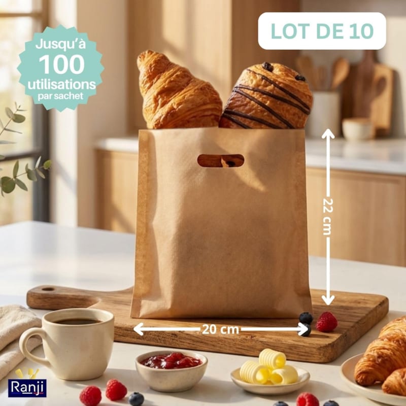 Ranji® 10 toaster bags xl réutilisables antiadhésifs pour grille-pain et four (Ranji) - Image 1