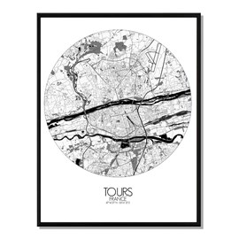 Tours carte ville city map rond