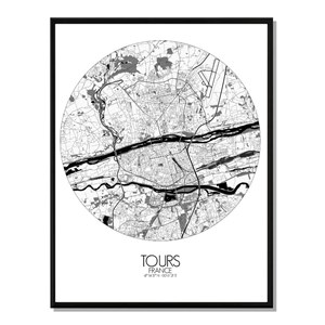 Tours carte ville city map rond