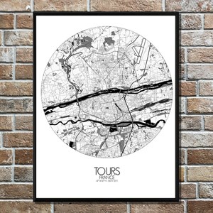 Tours carte ville city map rond