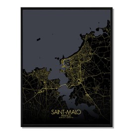 Stmalo carte ville city map nuit