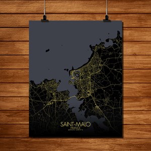 Stmalo carte ville city map nuit