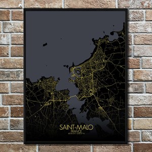 Stmalo carte ville city map nuit