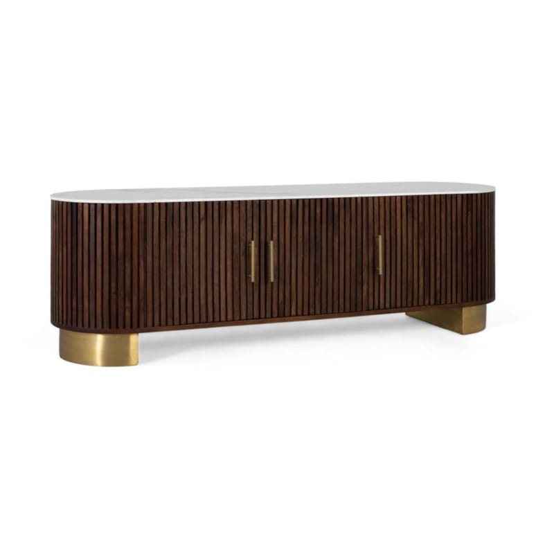 Meuble tv bois marron - décoration