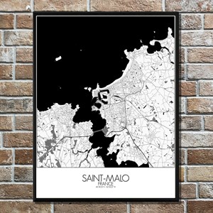 Stmalo carte ville city map n&b