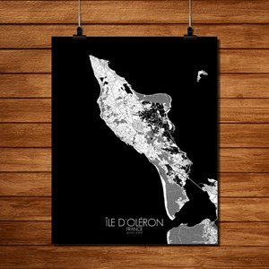 Oleron carte ville city map n&b