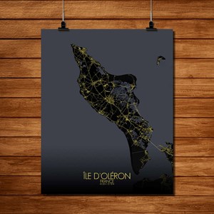 Oleron carte ville city map nuit