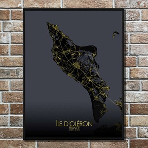 Oleron carte ville city map nuit