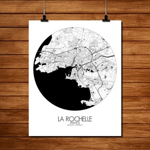 La rochelle carte ville city map rond