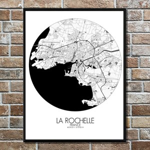La rochelle carte ville city map rond