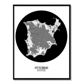 Khosamui carte ville city map rond