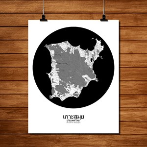 Khosamui carte ville city map rond