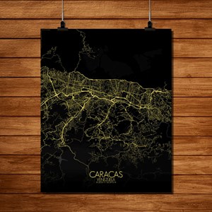 Caracas carte ville city map nuit