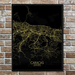 Caracas carte ville city map nuit