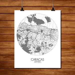 Caracas carte ville city map rond