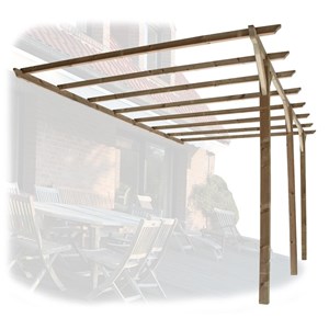 Pergola bleuet adossante