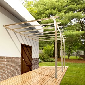 Pergola bleuet adossante