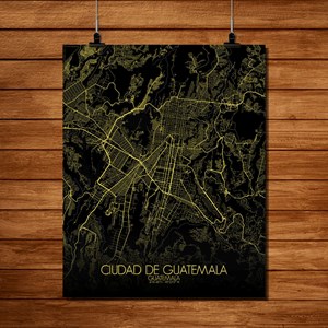 Guatemala carte ville city map nuit