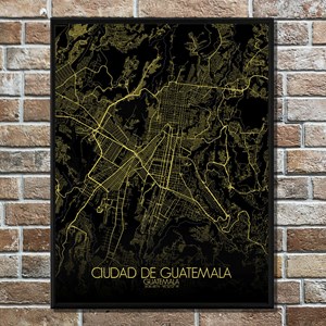 Guatemala carte ville city map nuit