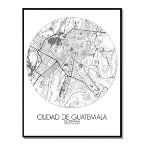 Guatemala carte ville city map rond