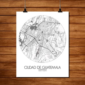 Guatemala carte ville city map rond