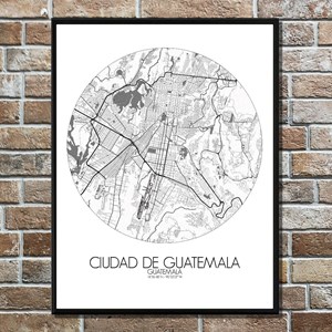 Guatemala carte ville city map rond
