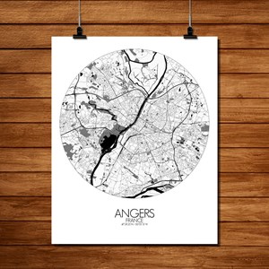 Angers carte ville city map rond