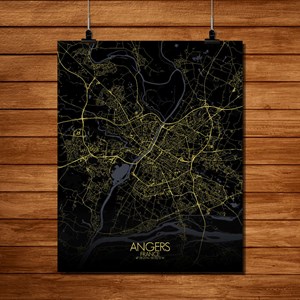 Angers carte ville city map nuit