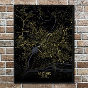 Angers carte ville city map nuit