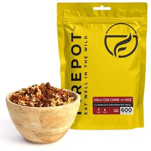Repas déshydraté firepot chili con carne et riz