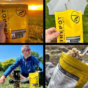 Repas déshydraté firepot porc effiloché au barbecue et riz