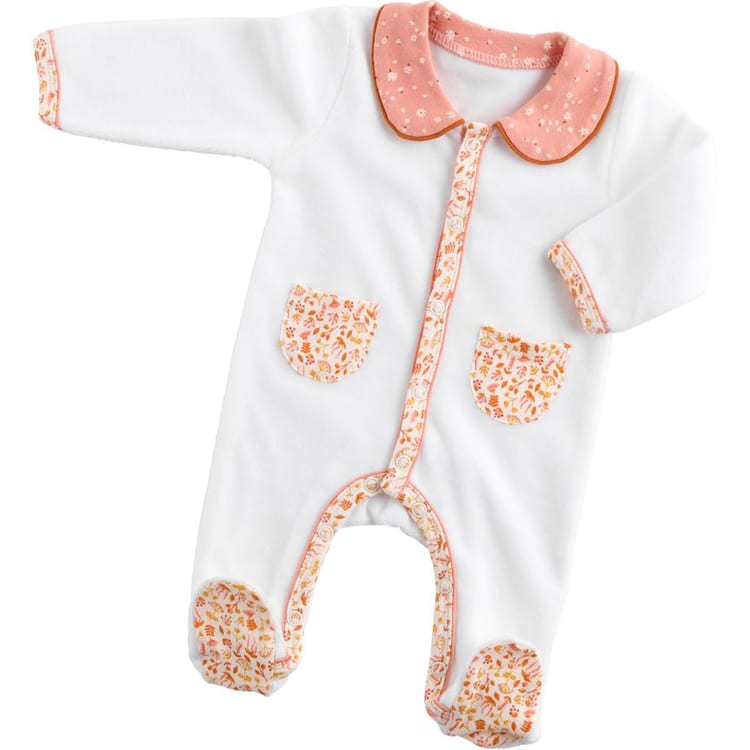 Pyjama chaud à col floral esmée (naissance)