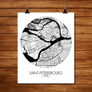 Stpetersbourg carte ville city map rond