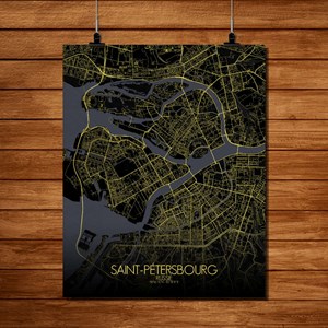 Stpetersbourg carte ville city map nuit