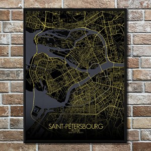 Stpetersbourg carte ville city map nuit