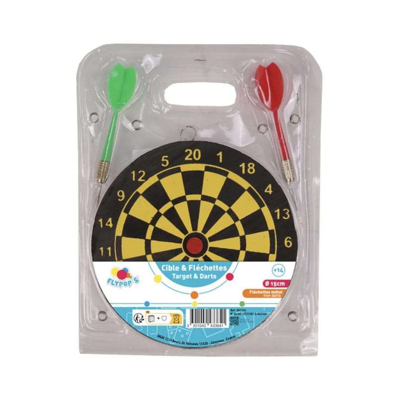 Cible et fléchettes 15 cm - mgm