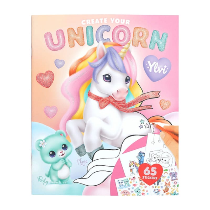 Ylvi create your unicorn - livre de stickers à colorier