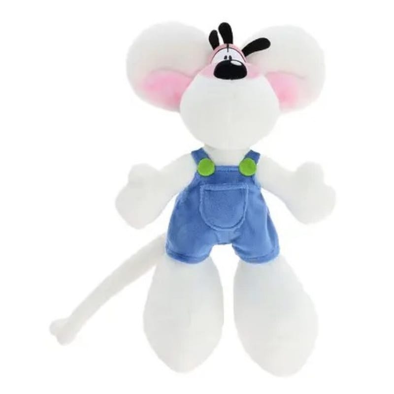 Peluche diddl en salopette bleue 30cm