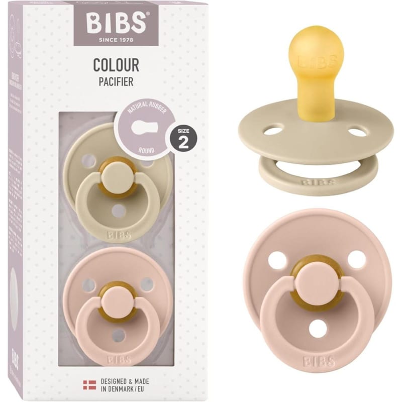 Lot de 2 sucettes - latex de caoutchouc naturel - taille 2 6 mois vanilla-blush