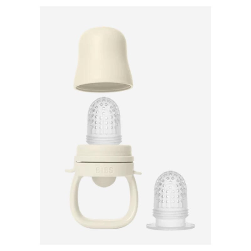 Grignoteuse pour bebe avec 2 tetines en silicone couleur ivoire (Bibs) - Image 2