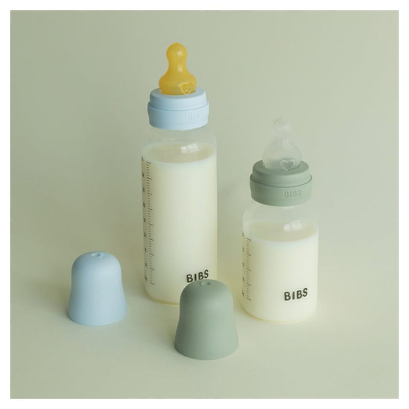 Kit 2 biberon en verre avec tetine ronde en latex 150ml - 270ml (Bibs) - Image 2