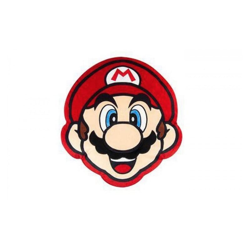 672nin043 coussin en peluche tete de mario - 40 cm