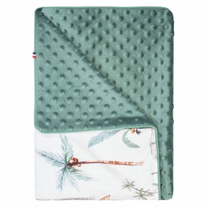 Couverture légère en minky safari vert