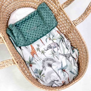 Couverture minky légère safari vert 70