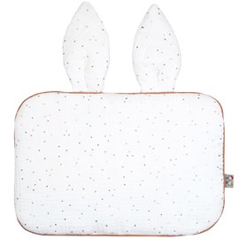 Oreiller lapin en gaze de coton, jeanne