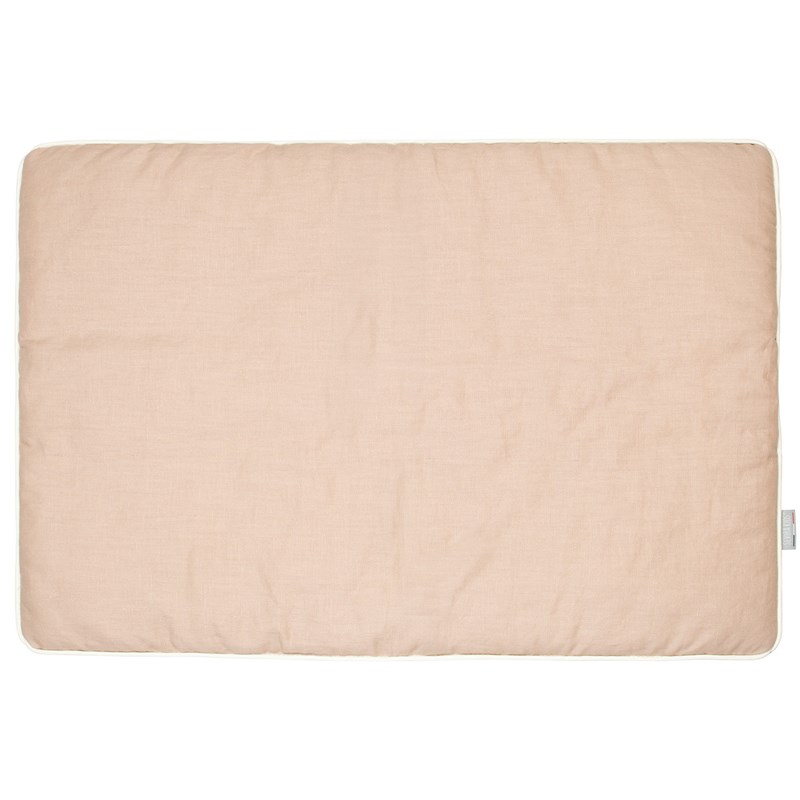 Oreiller plat réversible lin lavé pêche